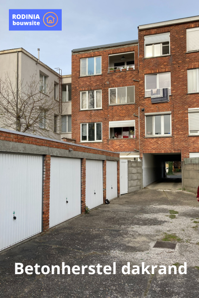 betonrot herstellen aan dakrand van appartement