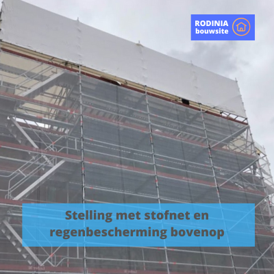 stelling met stofnet en regenbescherming